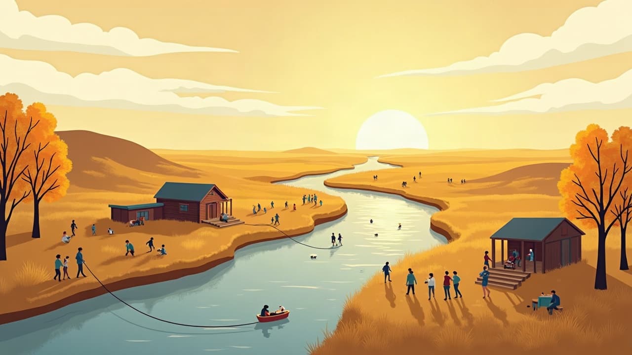 Editorial illustration: Dog Parks and Dog-Friendly Places in Bismarck