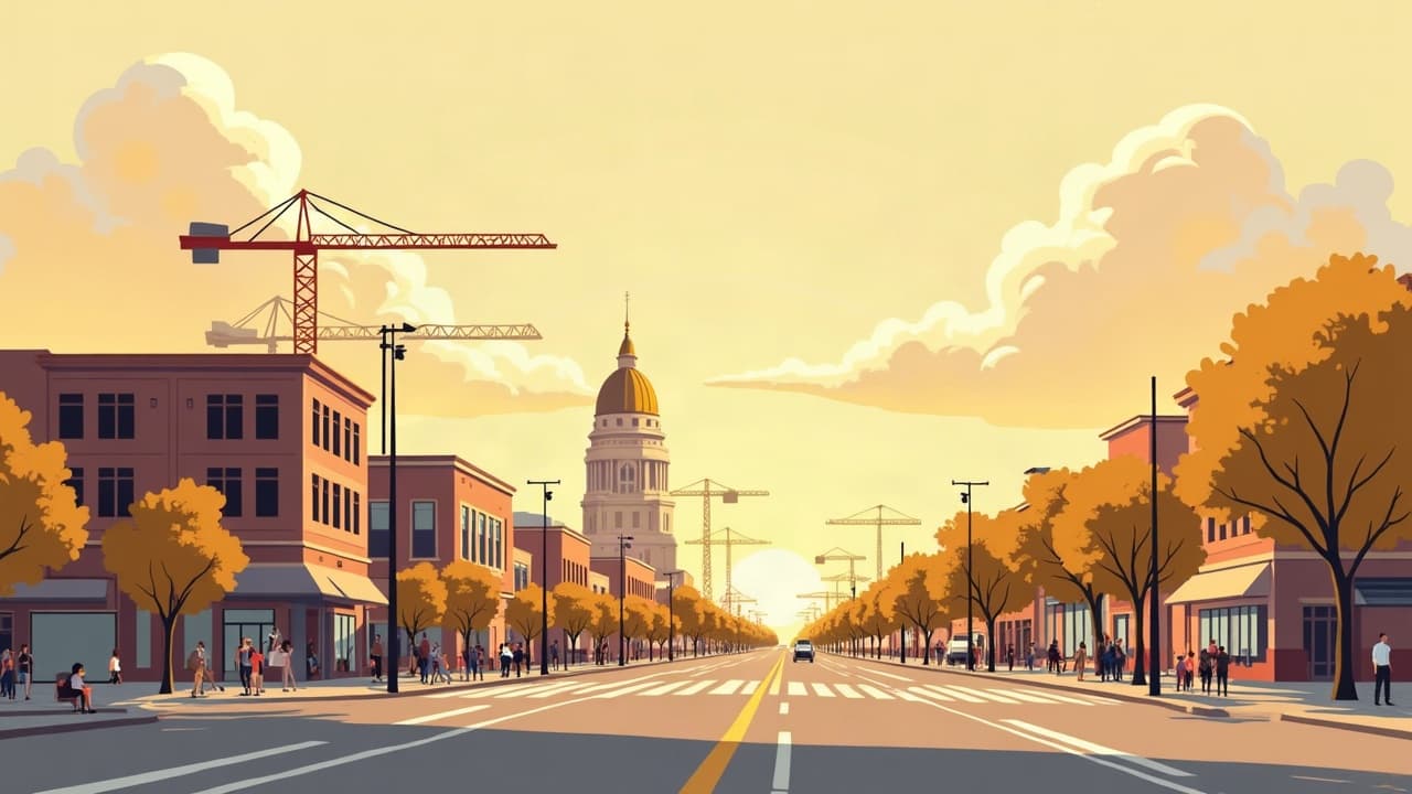 Editorial illustration: All-way stop planned at Main Avenue and Airport Road in Bismarck