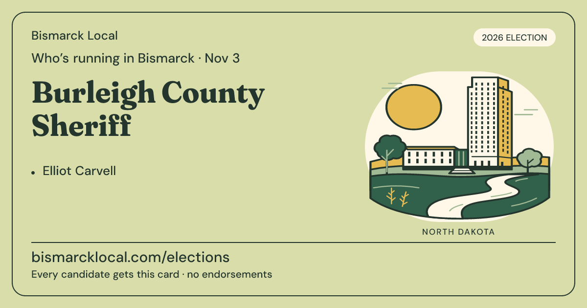 Burleigh County Sheriff, November 3, 2026 — Bismarck Local race card